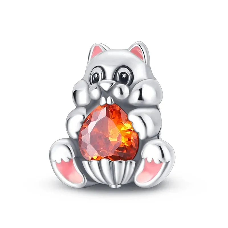 Squirrel with Heart Charm