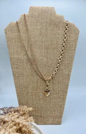 Stacy 3 chain gold heart necklaces