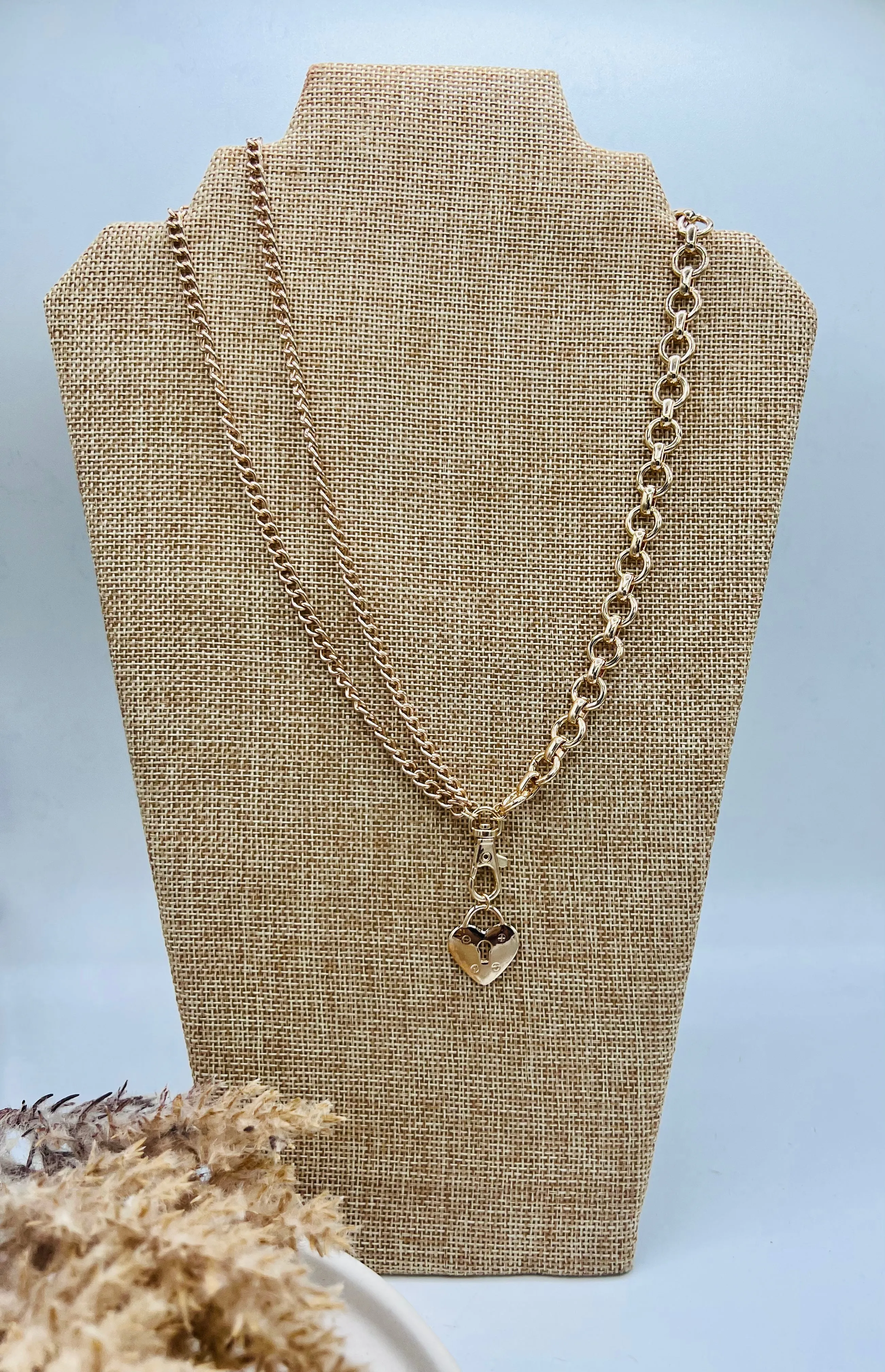 Stacy 3 chain gold heart necklaces