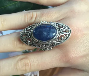 Statement Kyanite Ring - Kyanite Vintage Ring - Natural Kyanite Ring