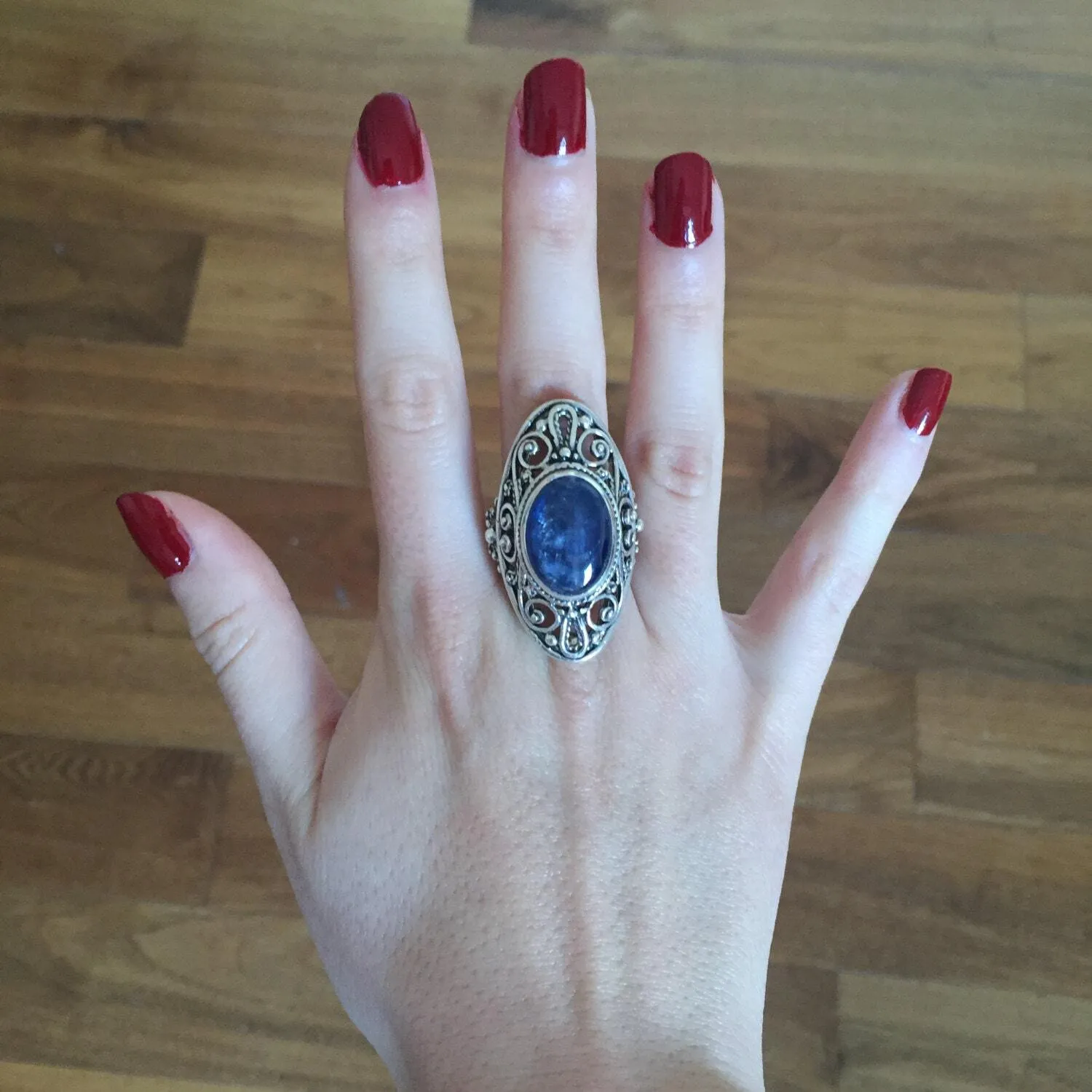Statement Kyanite Ring - Kyanite Vintage Ring - Natural Kyanite Ring