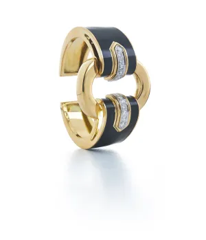 Strap Cuff, Black Enamel