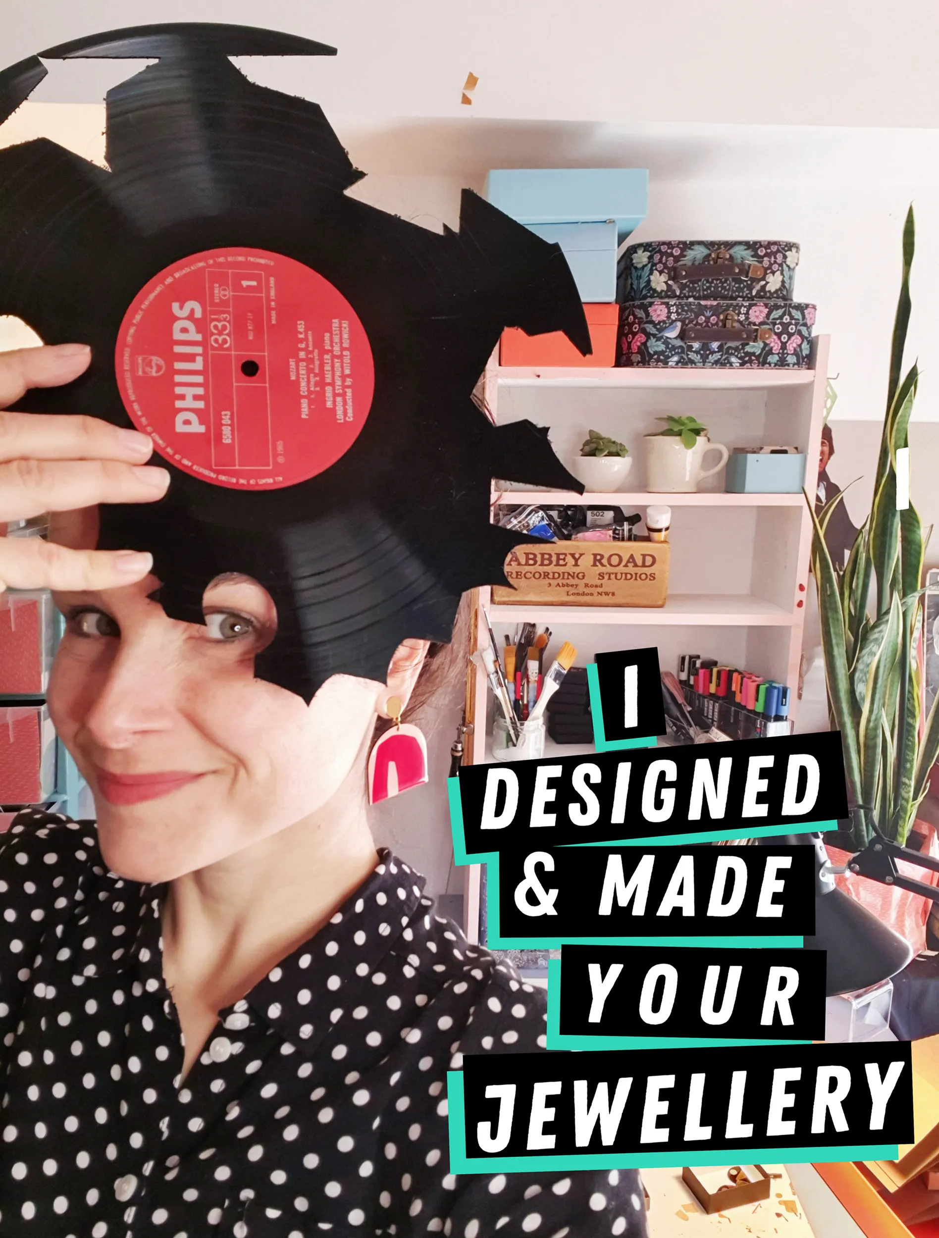SUZY no.1 in blue & red / graphic modern upcycled design