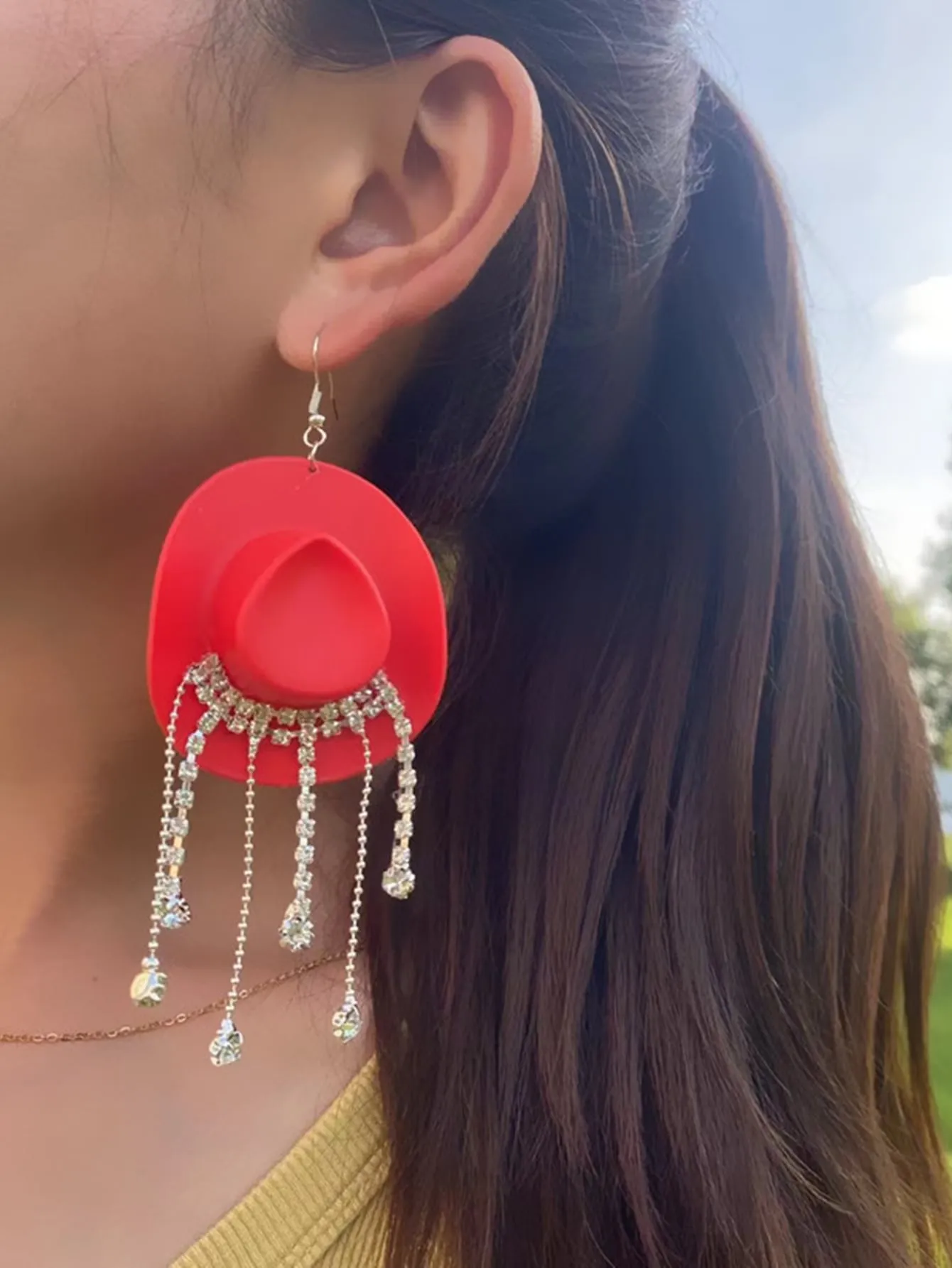 Tassel Cowboy Hat Earrings