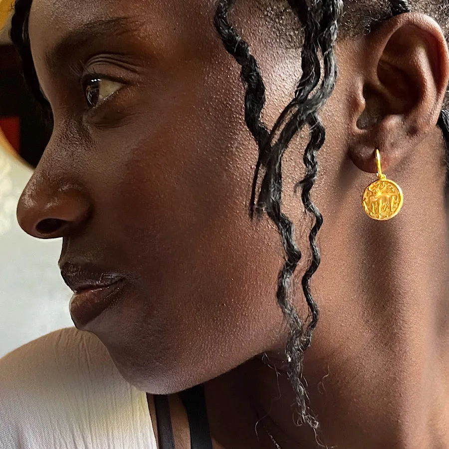 Taurus Zodiac Star Sign Gold Earrings