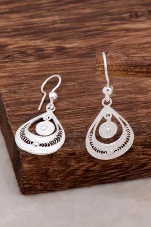 Teardrop filigree earrings