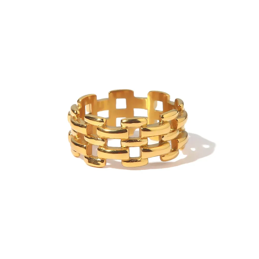 TEEK - 18K Gold PVD Plated 316L Stainless Steel Rings