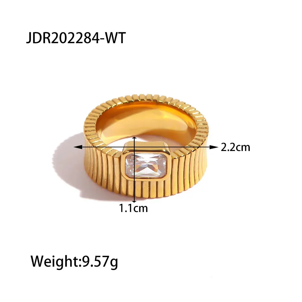 TEEK - 18K Gold PVD Plated 316L Stainless Steel Rings