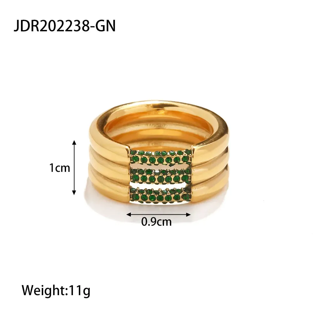 TEEK - 18K Gold PVD Plated 316L Stainless Steel Rings
