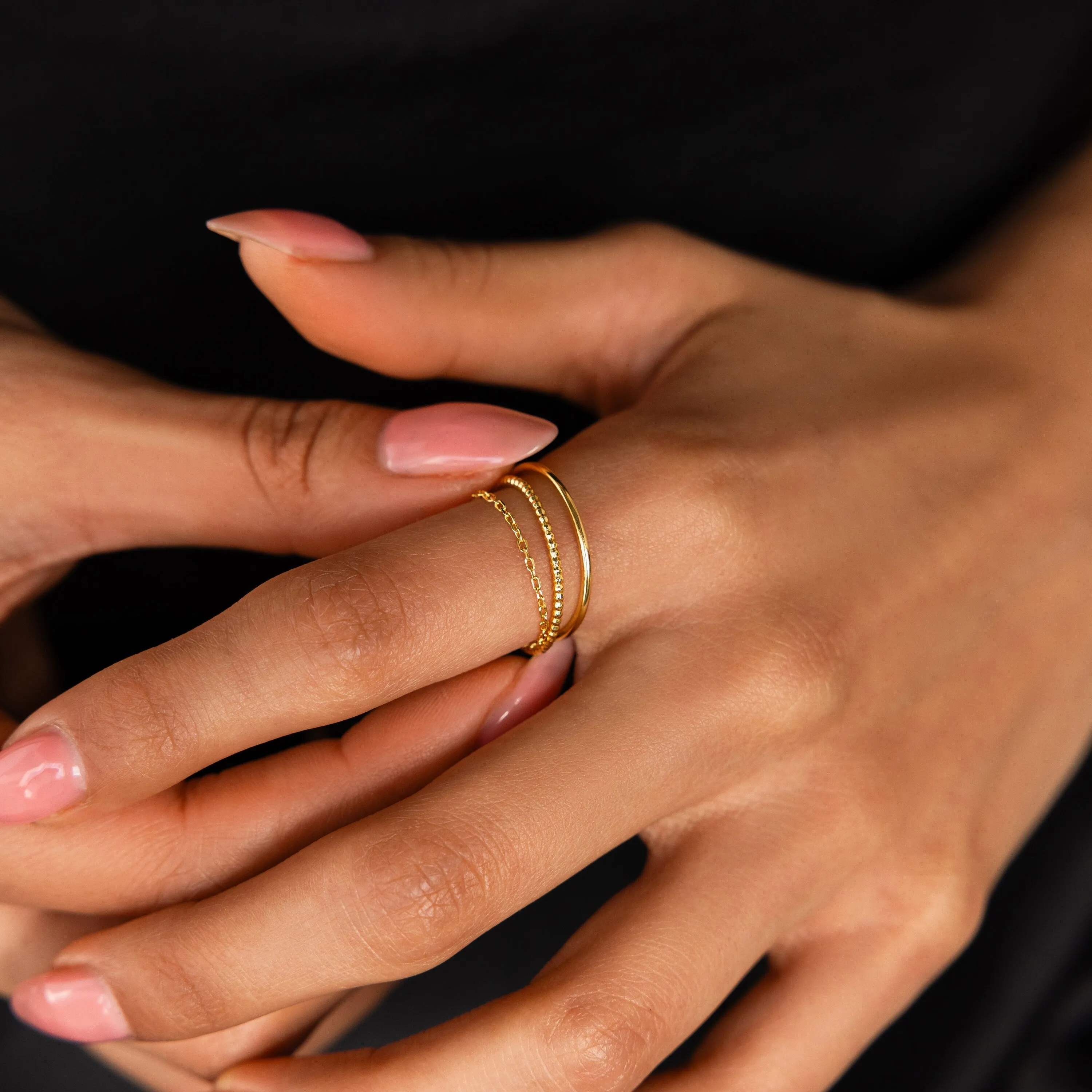 The Textured Stacking Ring Set