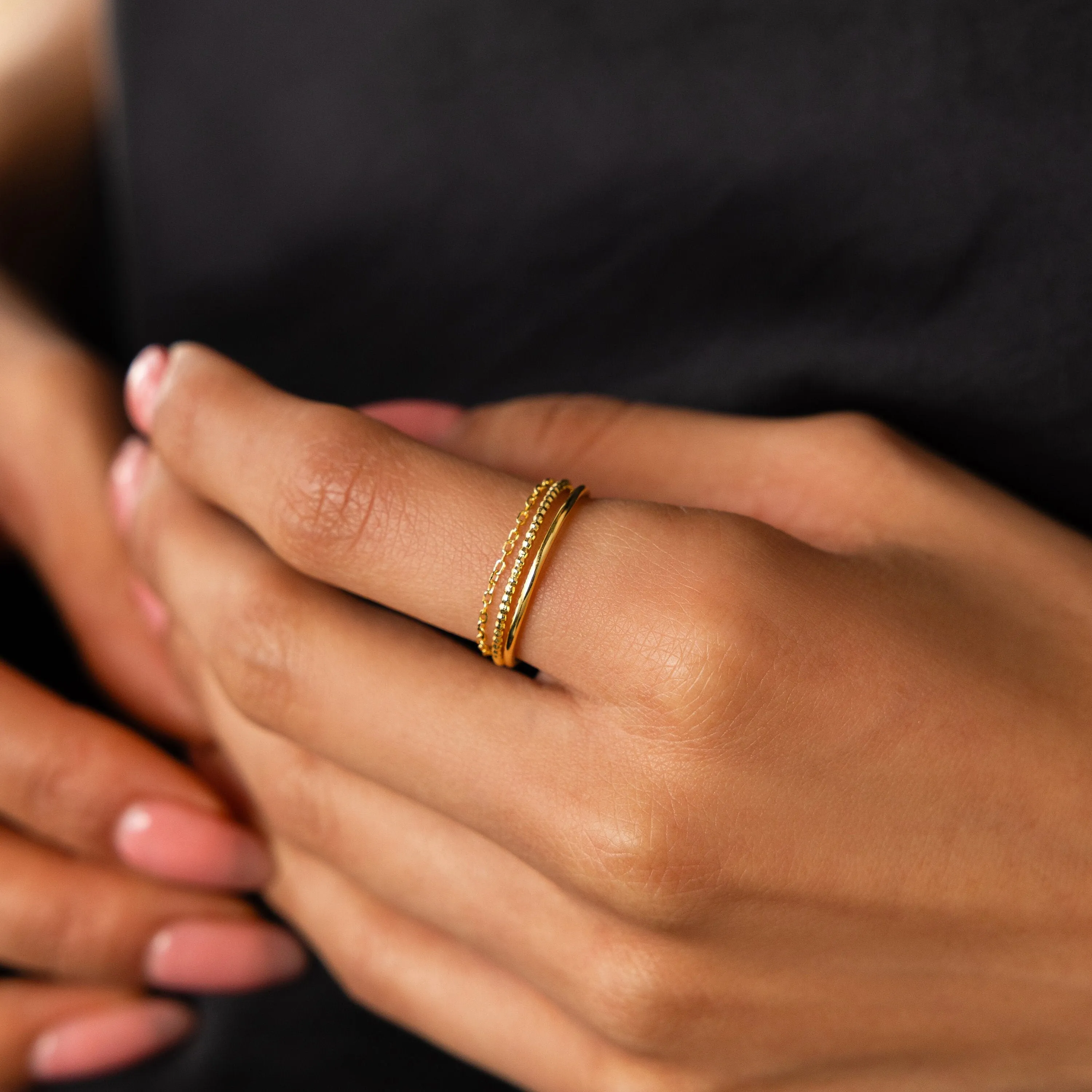 The Textured Stacking Ring Set