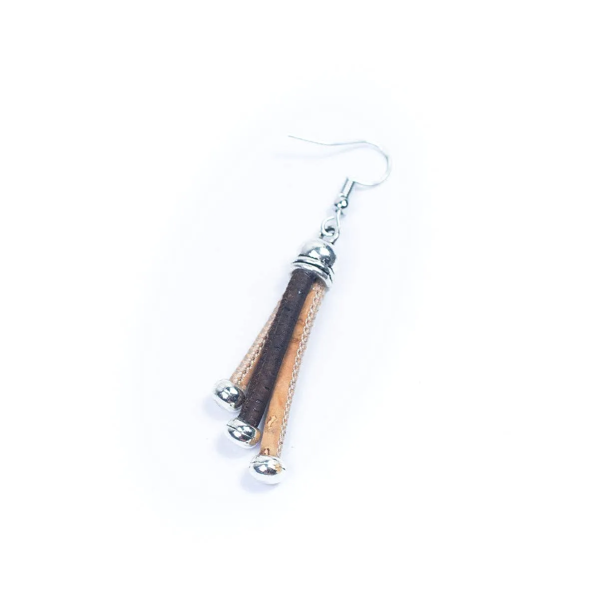 Three Cork cord Handmade Earrings ER-149-MIX-5