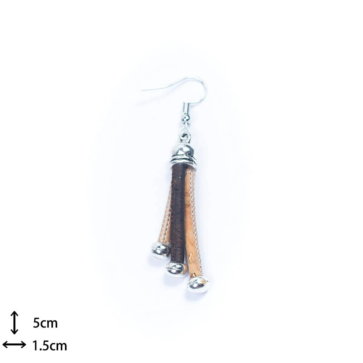 Three Cork cord Handmade Earrings ER-149-MIX-5