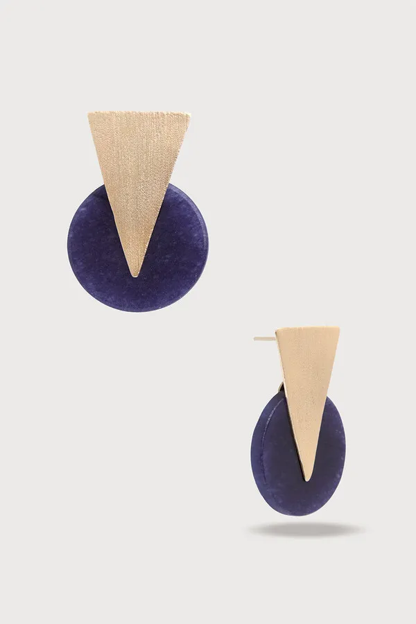 Triangle Disc Duet Earrings