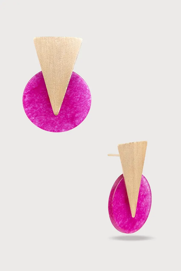 Triangle Disc Duet Earrings