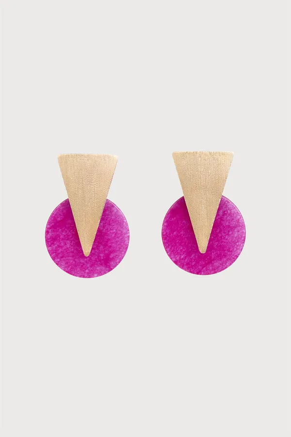 Triangle Disc Duet Earrings