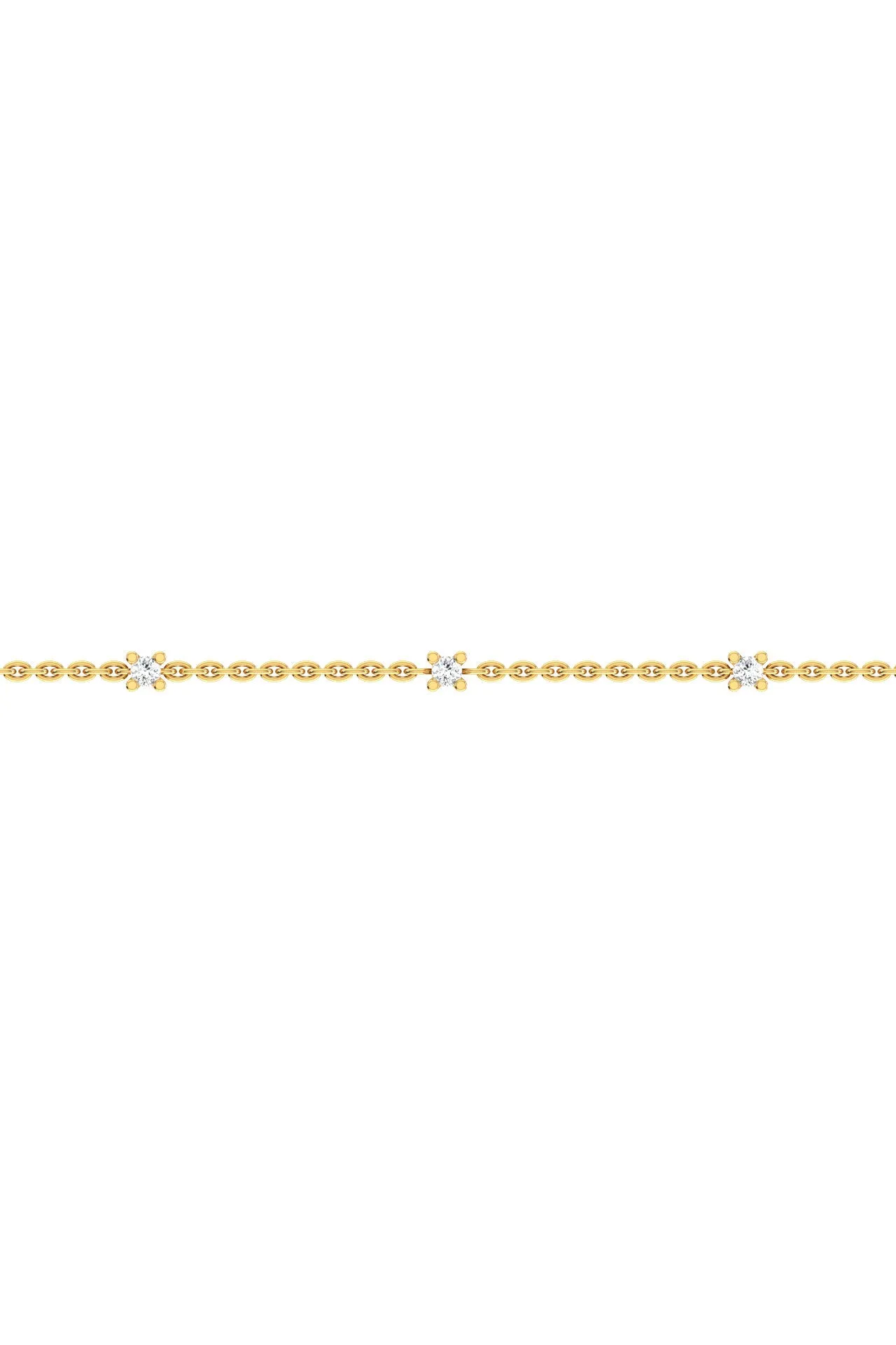 Triple Solitaire Mini 18K Gold Bracelet w. Lab-Grown Diamonds