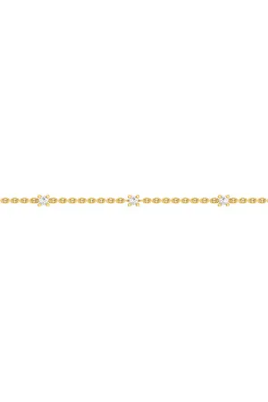 Triple Solitaire Mini 18K Gold Bracelet w. Lab-Grown Diamonds
