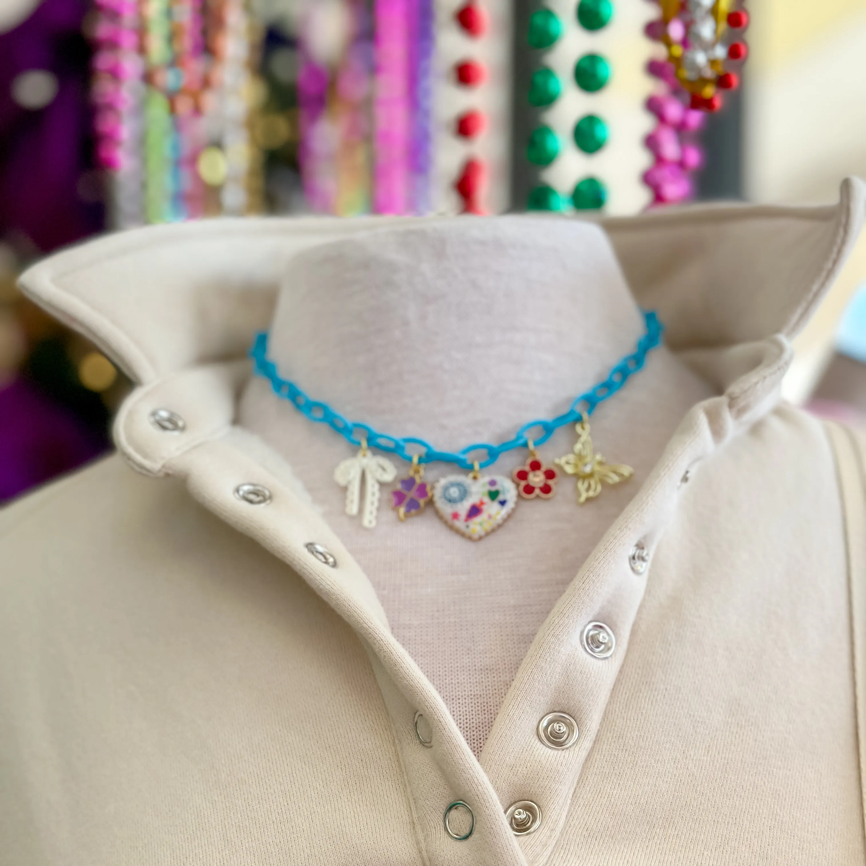Turquoise Chain Charm Necklace