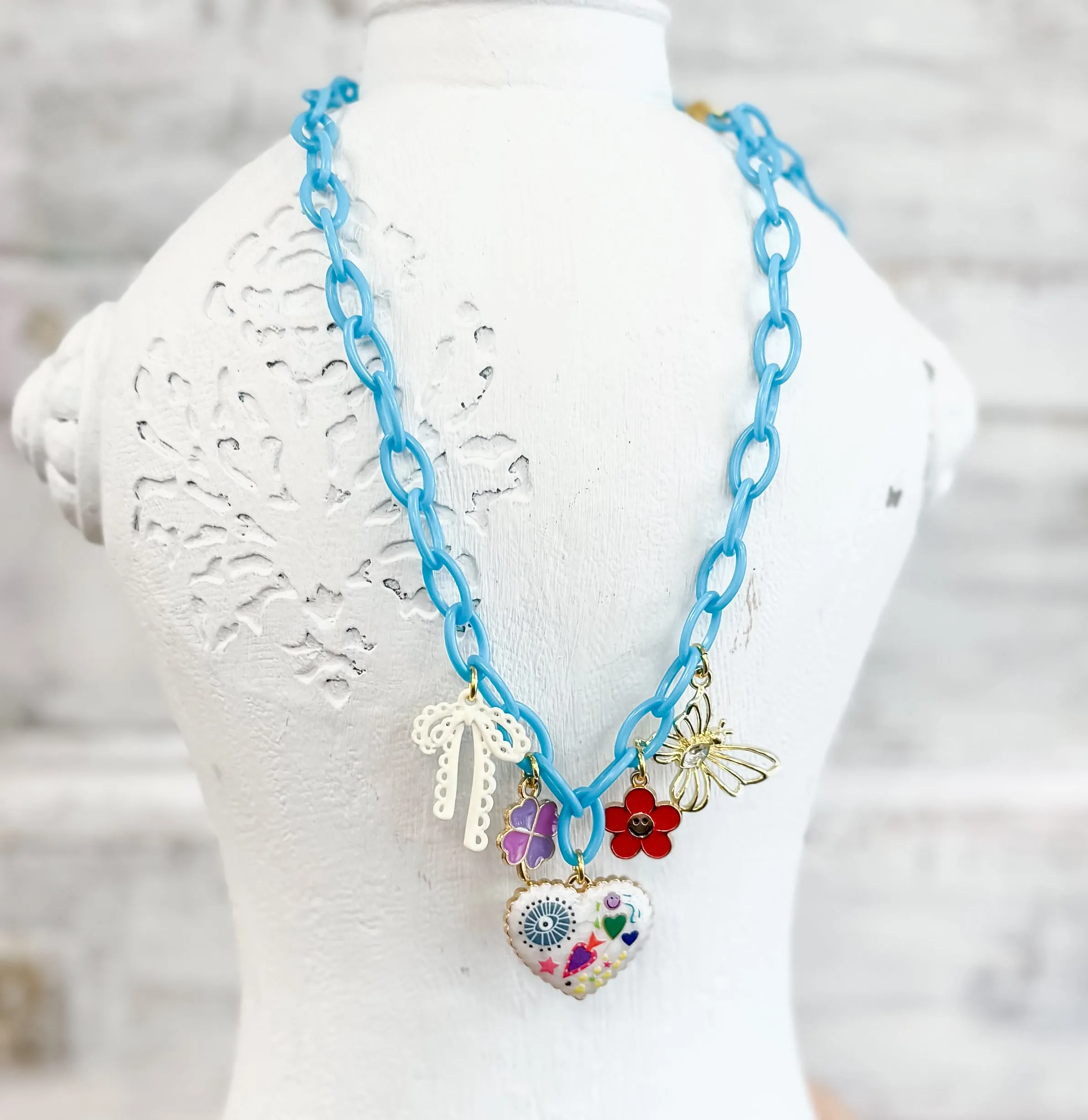 Turquoise Chain Charm Necklace