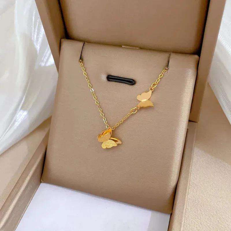 Unique and Elegant Copper-plated Gold Color Pendant Necklace, Perfect for Women's Fashion Accessories
