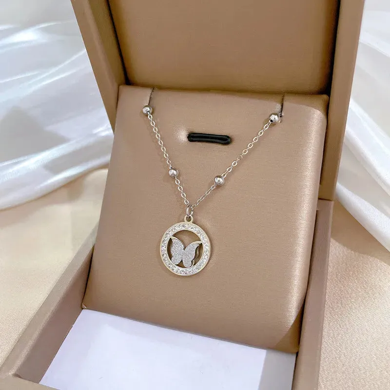 Unique and Elegant Copper-plated Gold Color Pendant Necklace, Perfect for Women's Fashion Accessories