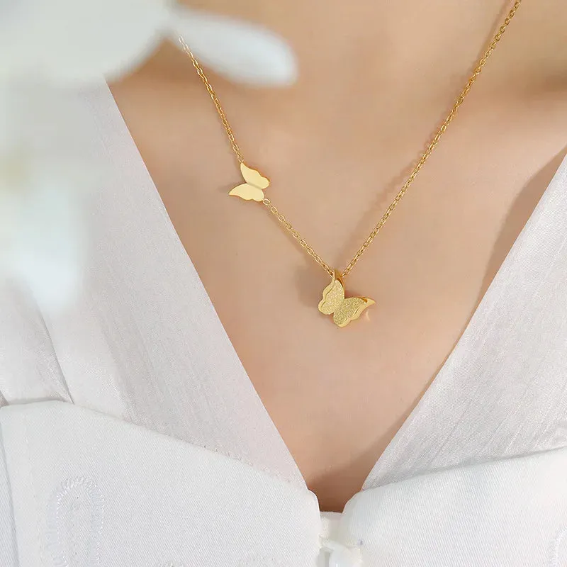 Unique and Elegant Copper-plated Gold Color Pendant Necklace, Perfect for Women's Fashion Accessories