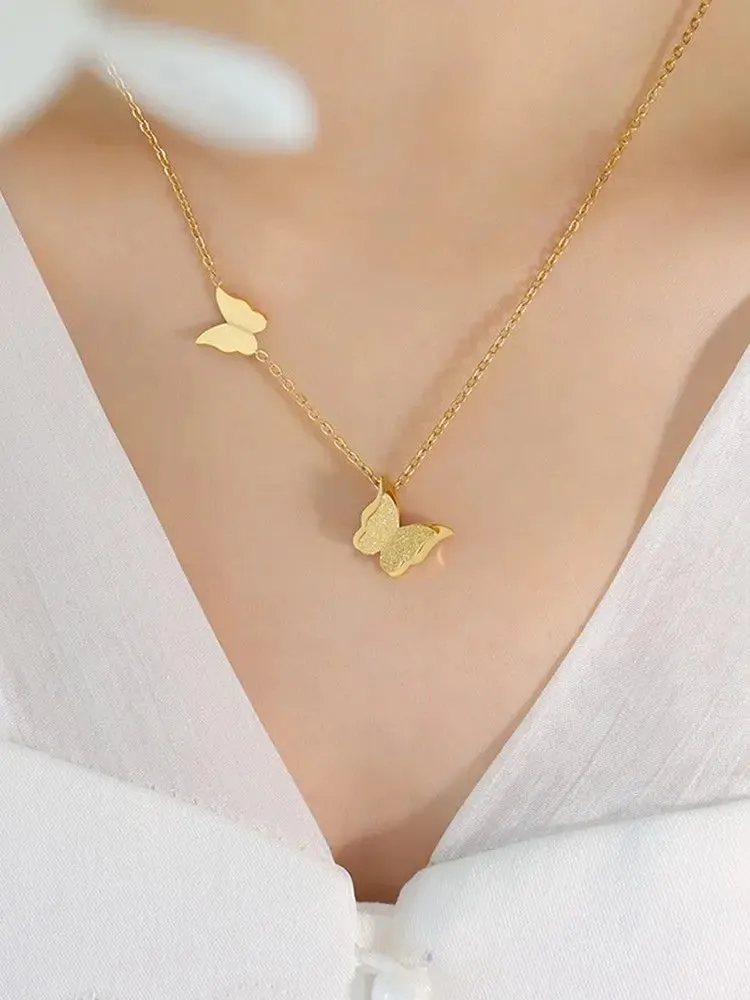 Unique and Elegant Copper-plated Gold Color Pendant Necklace, Perfect for Women's Fashion Accessories