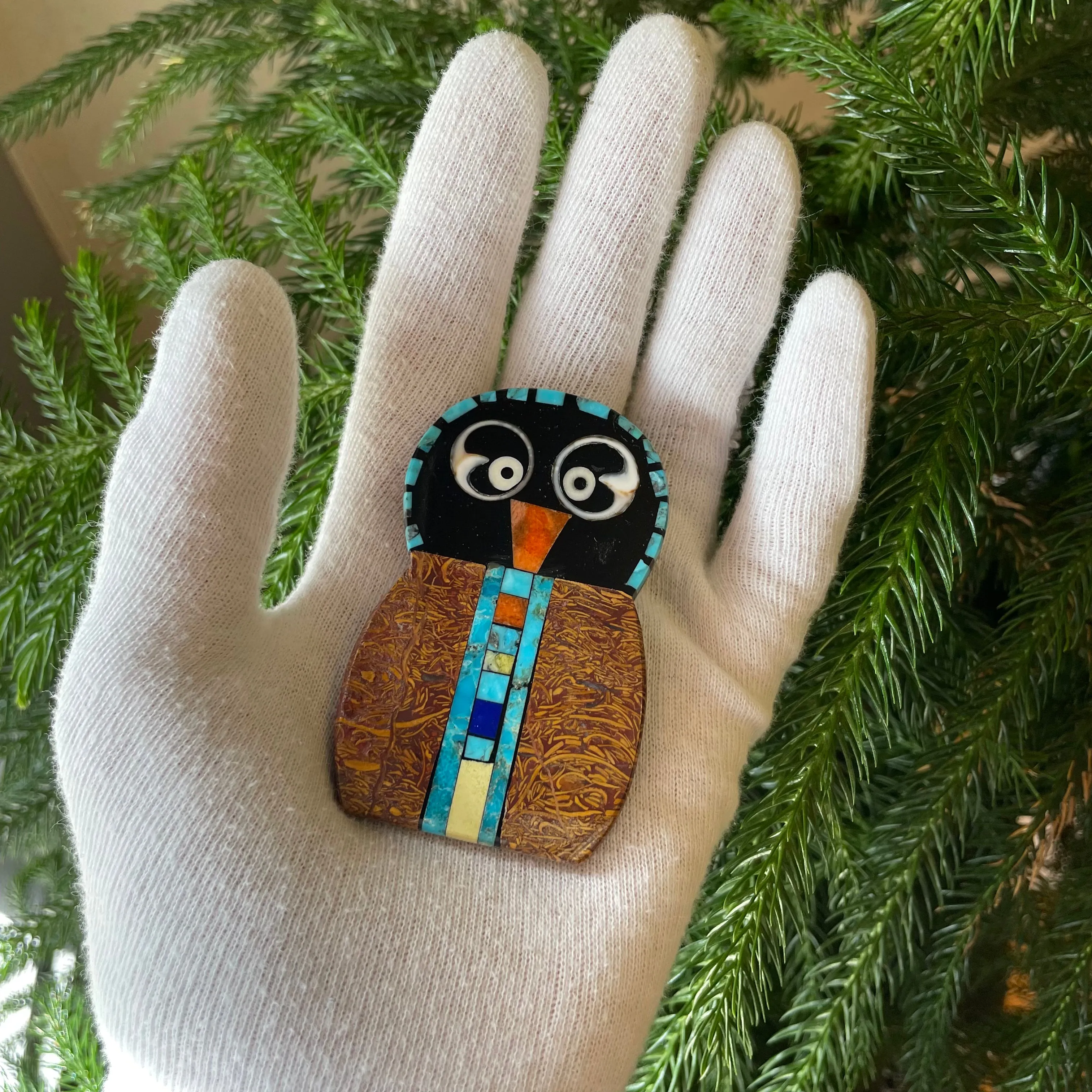 Unique Owl Pin/Brooch, by Mary L. Tafoya