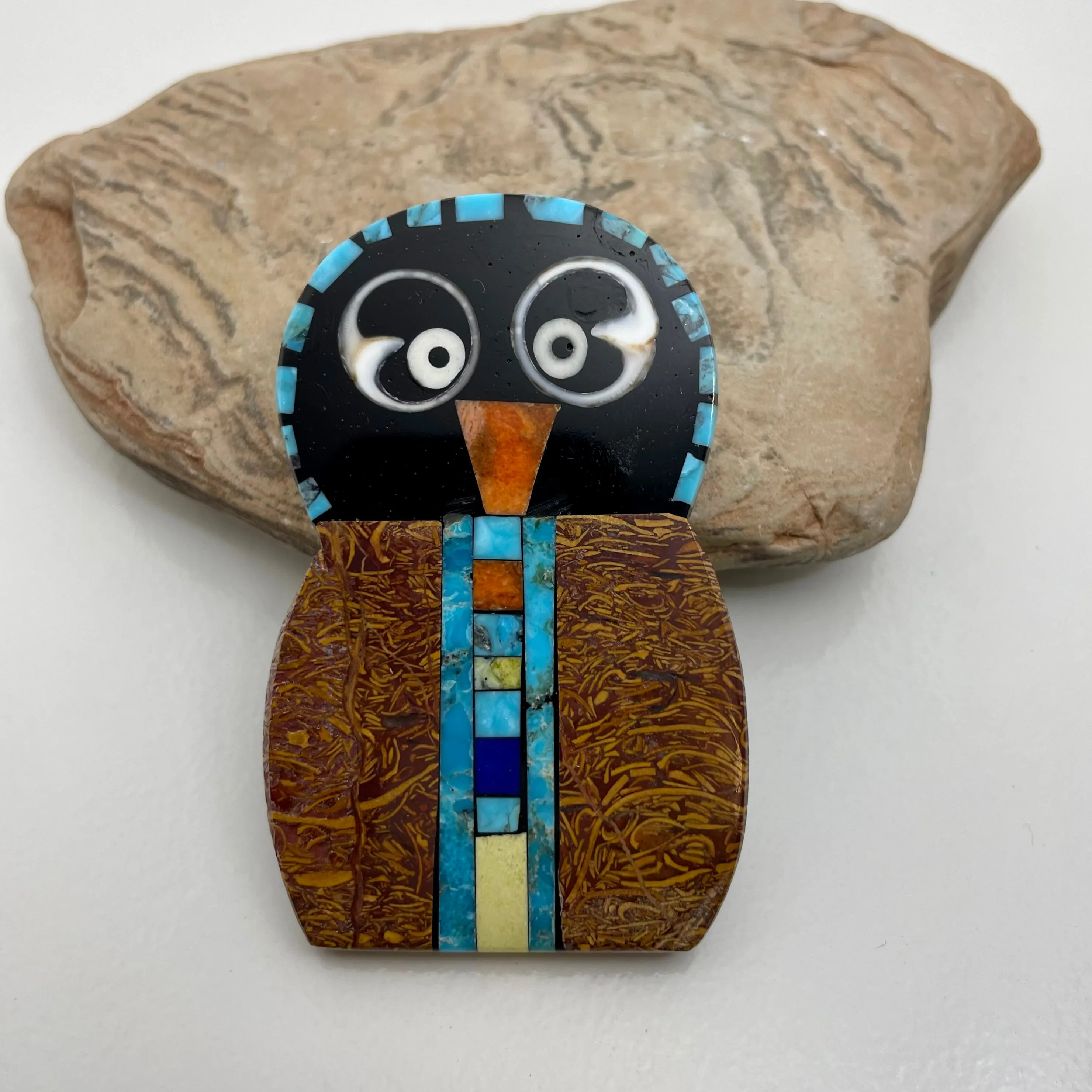Unique Owl Pin/Brooch, by Mary L. Tafoya