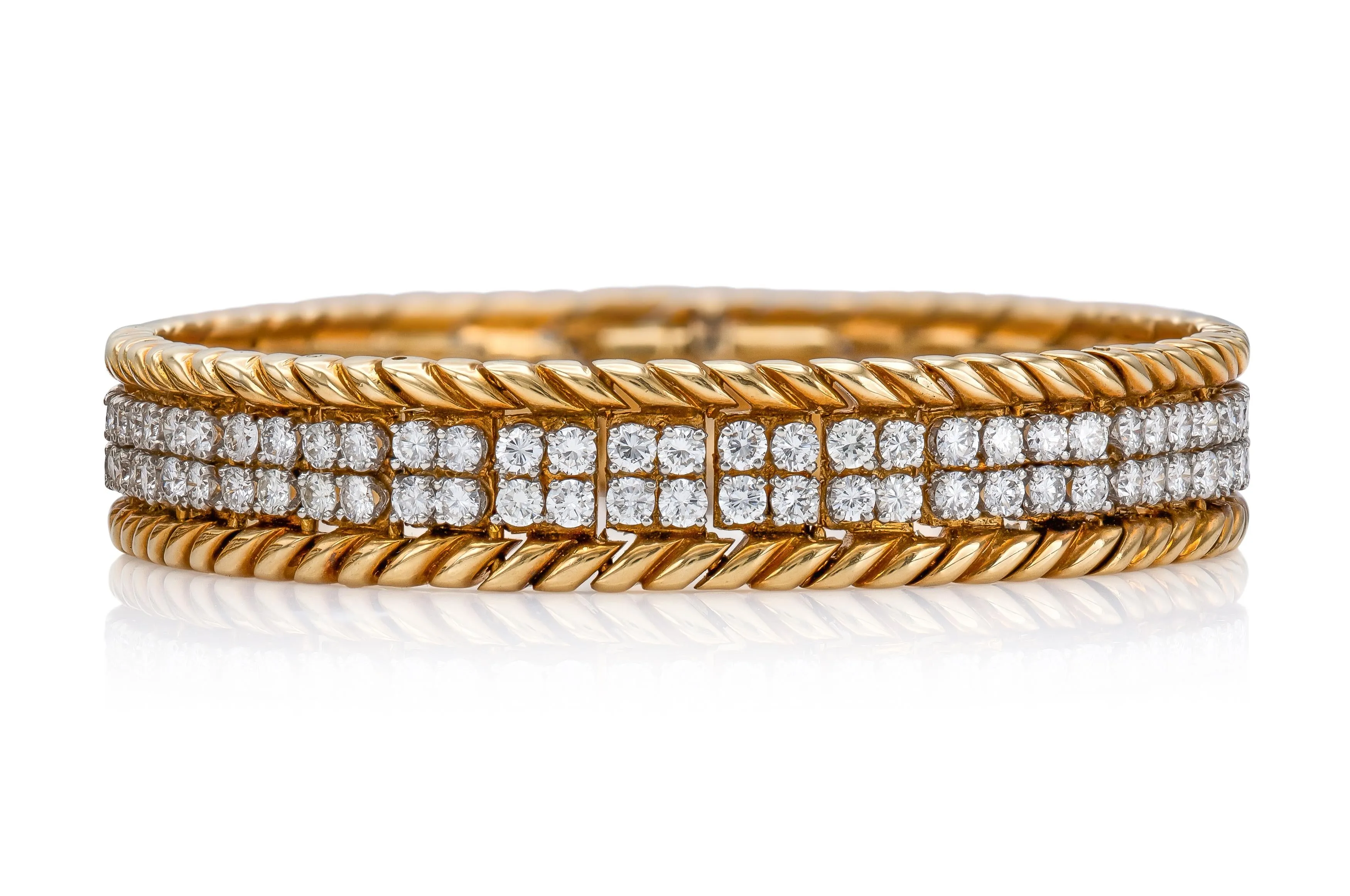 Vintage 1960s Verdura Diamond Bracelet Pair
