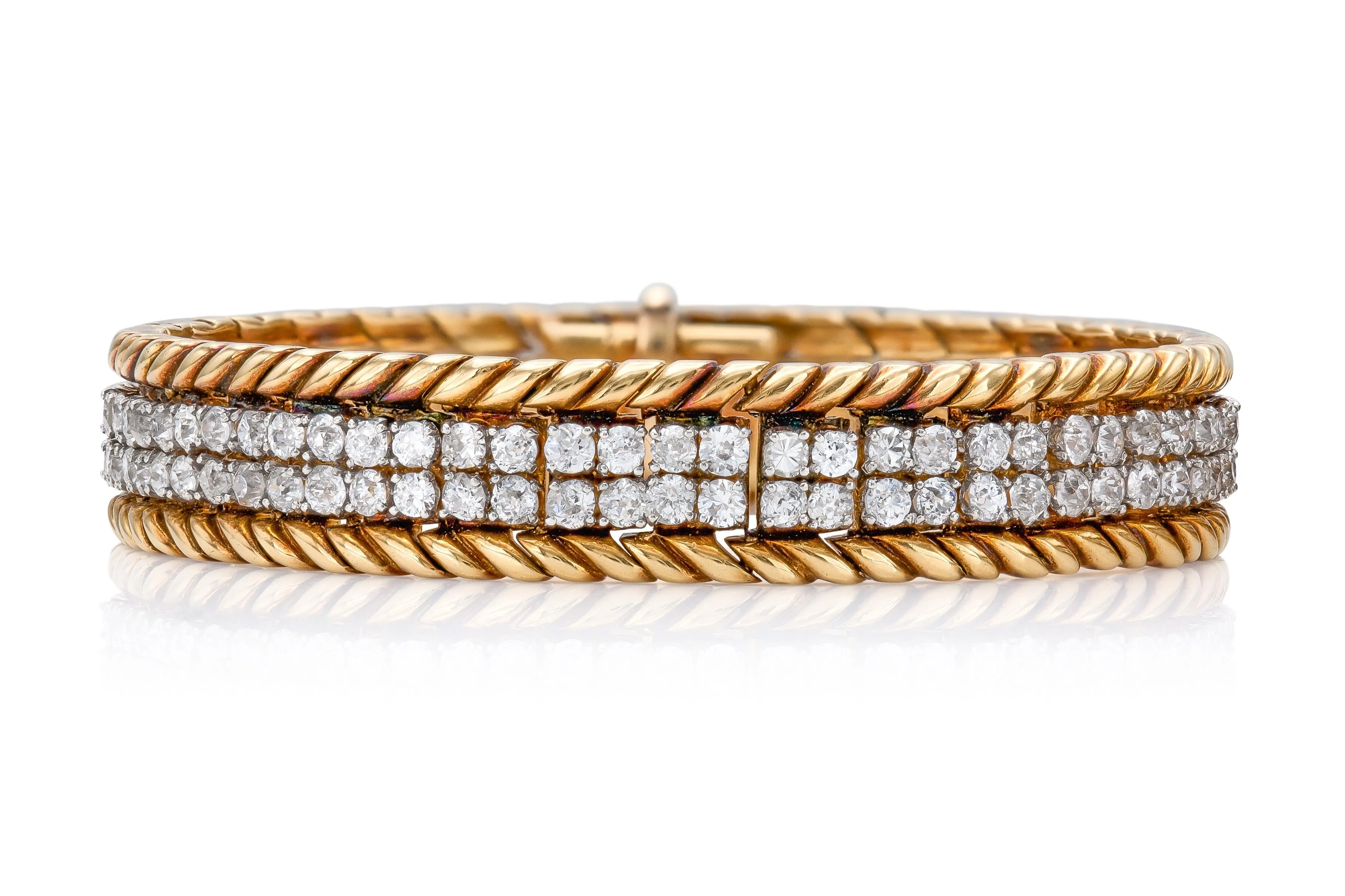 Vintage 1960s Verdura Diamond Bracelet Pair