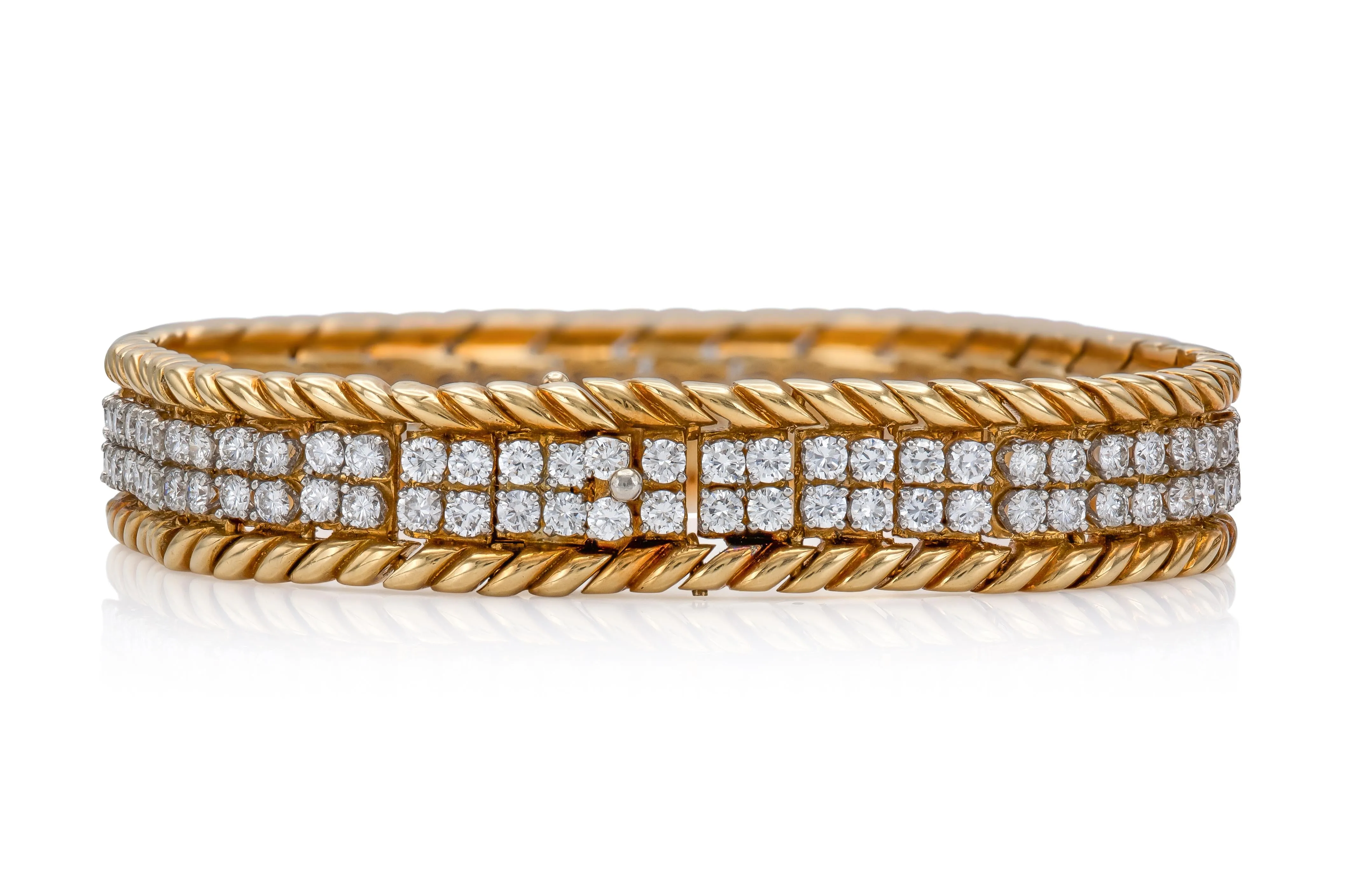 Vintage 1960s Verdura Diamond Bracelet Pair