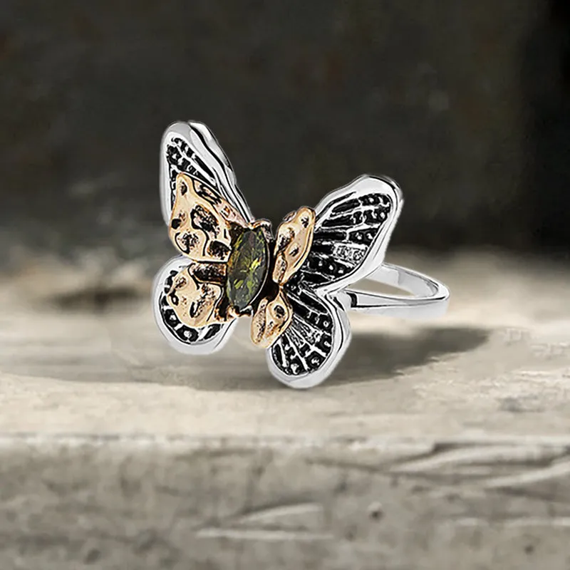 Vintage Butterfly Alloy Animal Open Ring