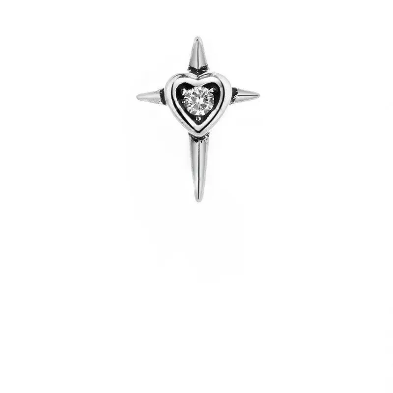Vintage Heart Stud Earrings  Stackable Chic