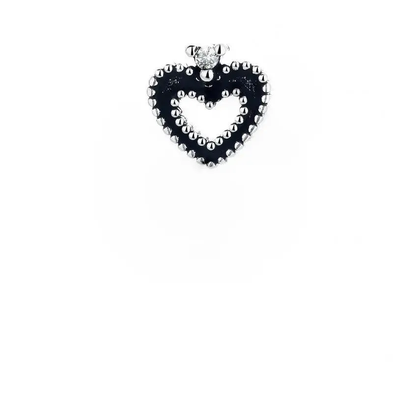 Vintage Heart Stud Earrings  Stackable Chic