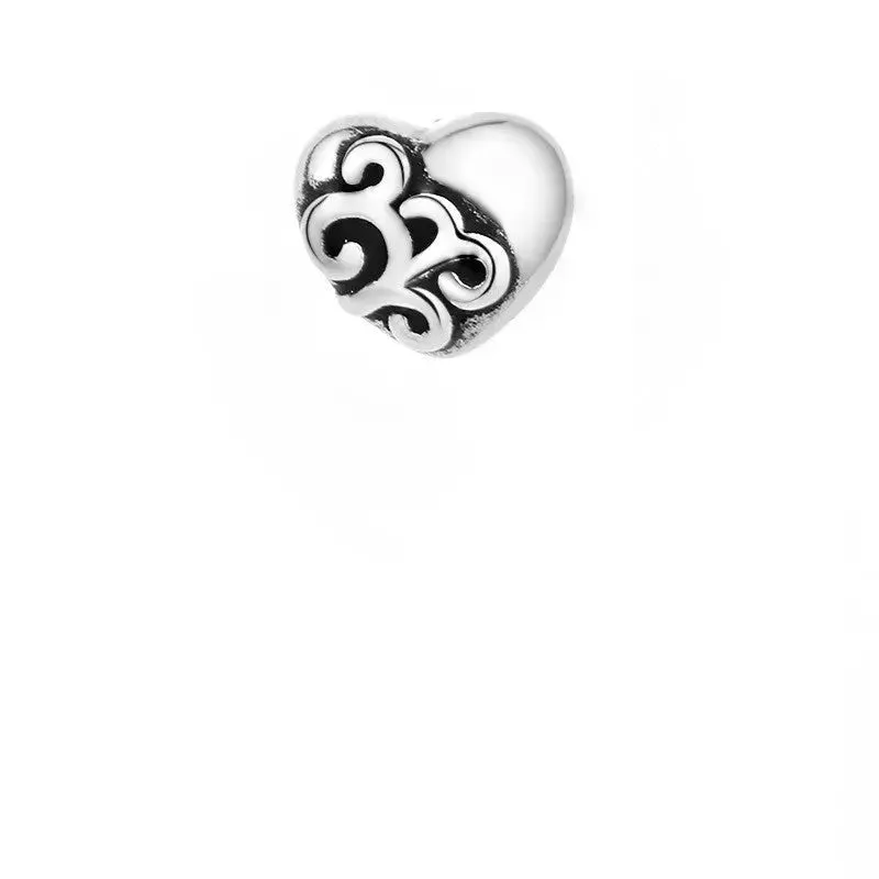Vintage Heart Stud Earrings  Stackable Chic