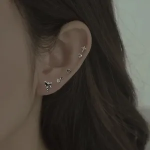 Vintage Heart Stud Earrings  Stackable Chic