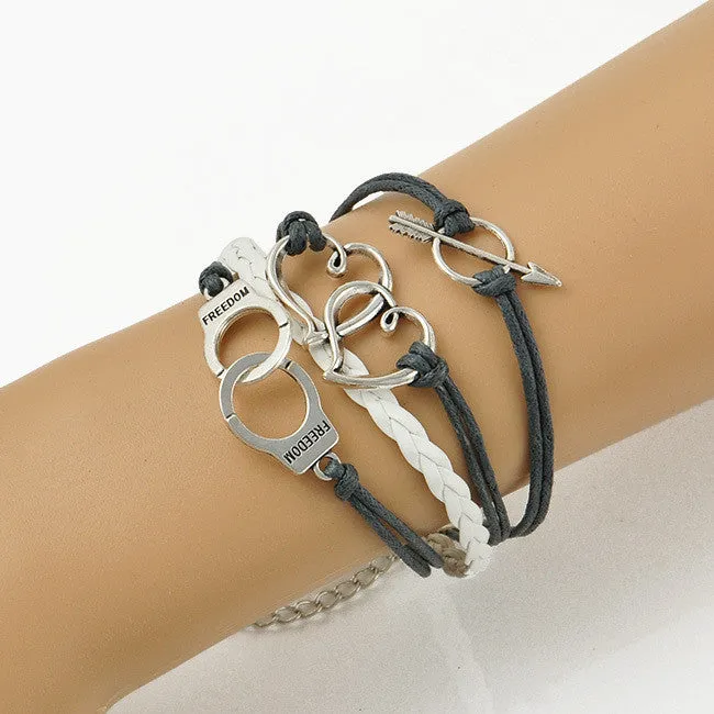 Vintage Multilayer Leather Men Bracelets For Women Best Friend Friendship Bracelet And Bangles Jewelry