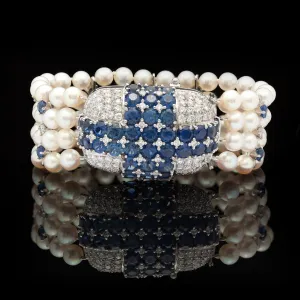 Vintage Ruser Cultured Pearl Bracelet, circa 1960s