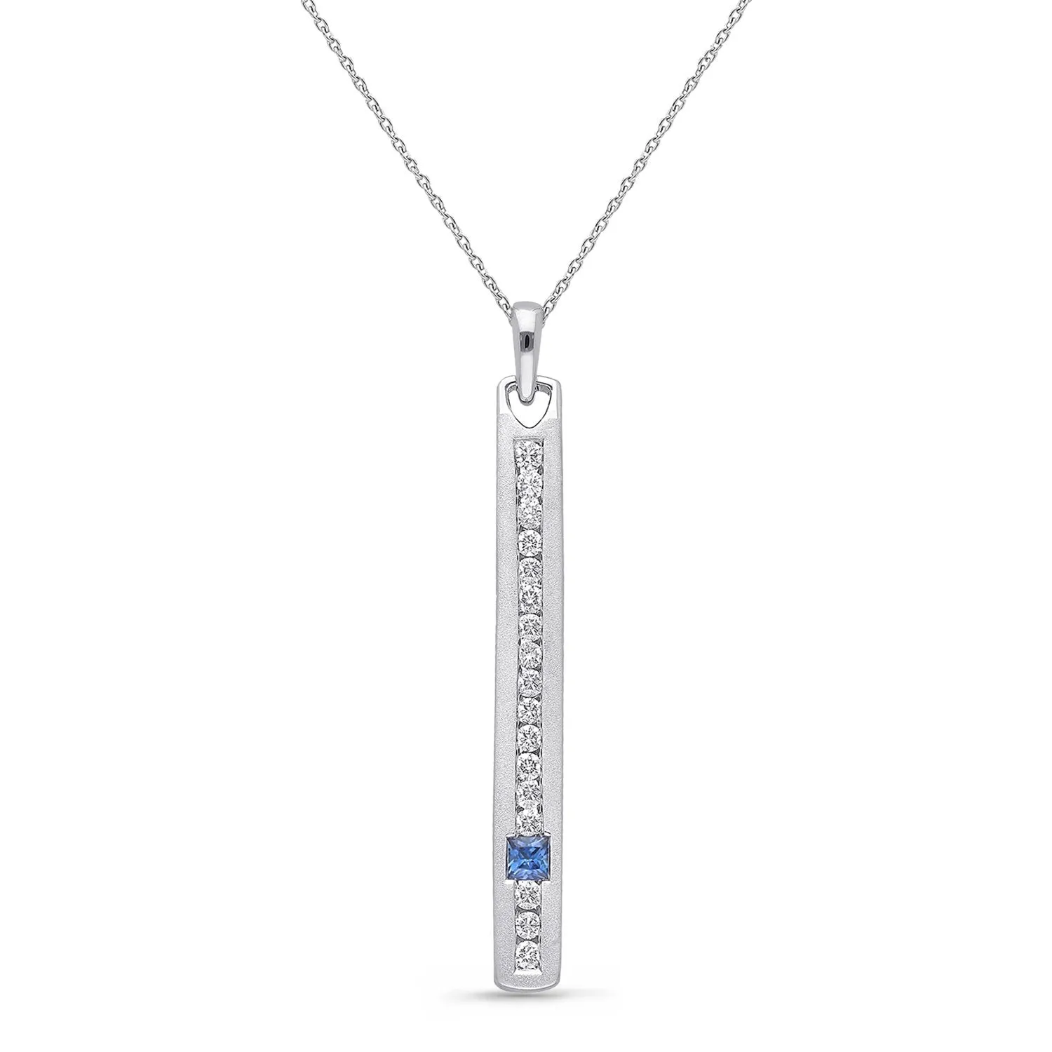 White Gold Diamond and Sapphire Men's Pendant