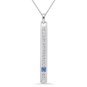 White Gold Diamond and Sapphire Men's Pendant