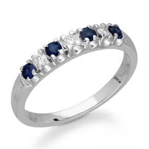 White Gold Sapphire & Diamond Heirloom Ring