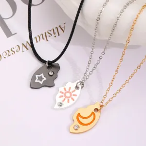Wholesale Alloy Cartoon Colorful Circular Diamond Necklaces
