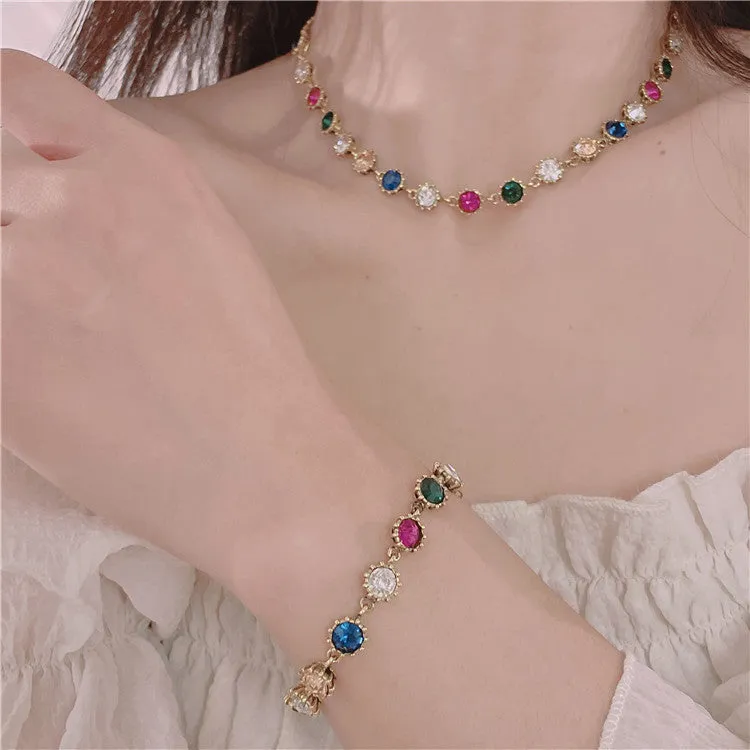 Wholesale Colorful Crystal Full Diamond Alloy Necklaces