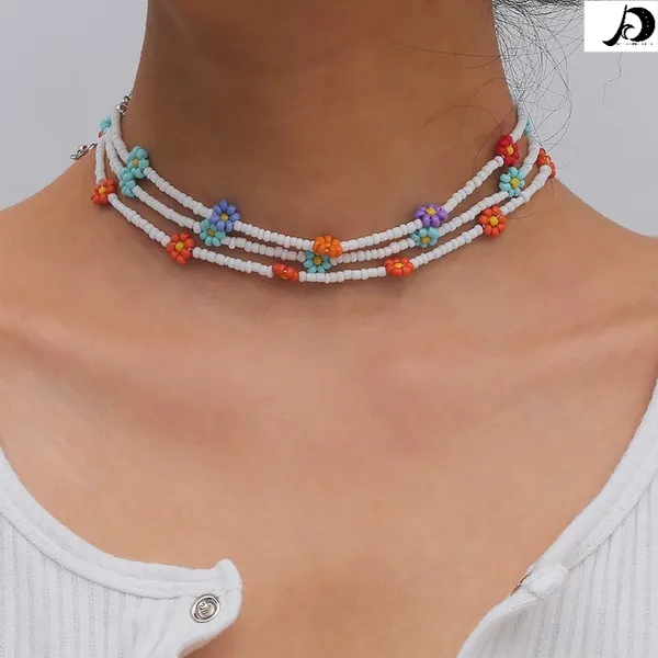 Wholesale colorful pearl flower necklace JDC-NE-KunJ057
