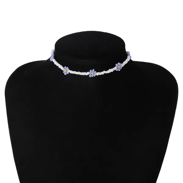 Wholesale colorful pearl flower necklace JDC-NE-KunJ057