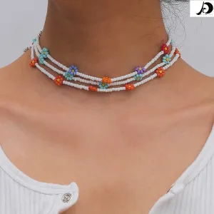 Wholesale colorful pearl flower necklace JDC-NE-KunJ057