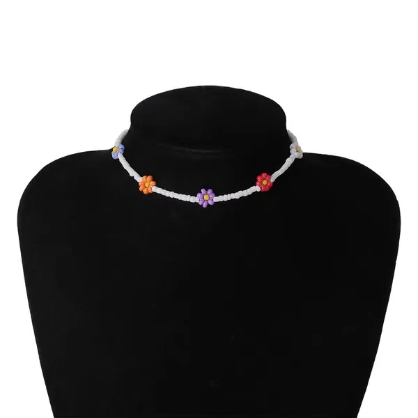 Wholesale colorful pearl flower necklace JDC-NE-KunJ057
