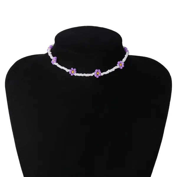 Wholesale colorful pearl flower necklace JDC-NE-KunJ057